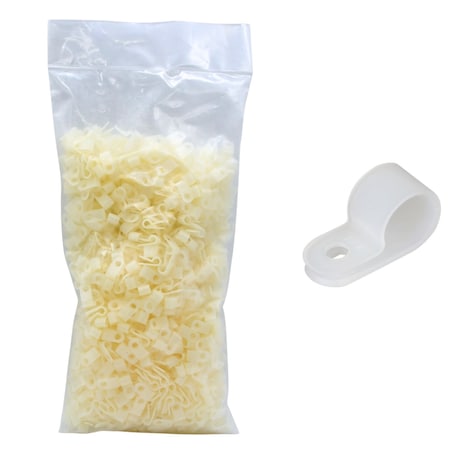 Cable Ties Unlimited Cable Clamp, 3/16 in Bundle Dia, 3/8 in W, Nylon 6/6, Natural, 1000PK CC3-3/16-9M