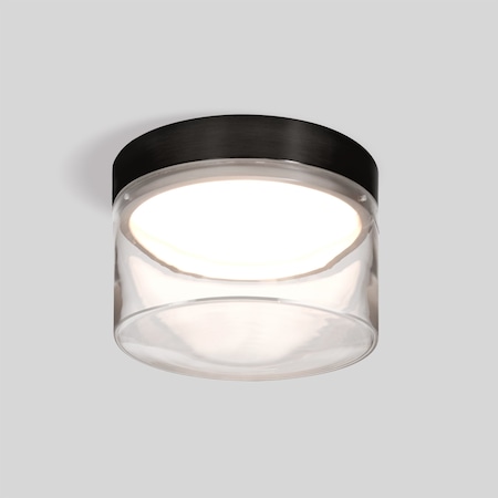 Besa Lighting Besa Epic Flush mount, Clear Shade, Black Finish, 1x12W LED EPICCLC-LED-BK