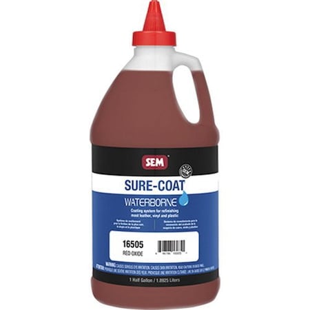 Sem Sure-Coat Waterborne Mixing System, 0.5 Gallon Can, Red Oxide, Liquid 16505