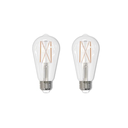 Bulbrite 60W Equivalent Warm White Light ST18 Dimmable LED Filament Light Bulb, 2PK 861424