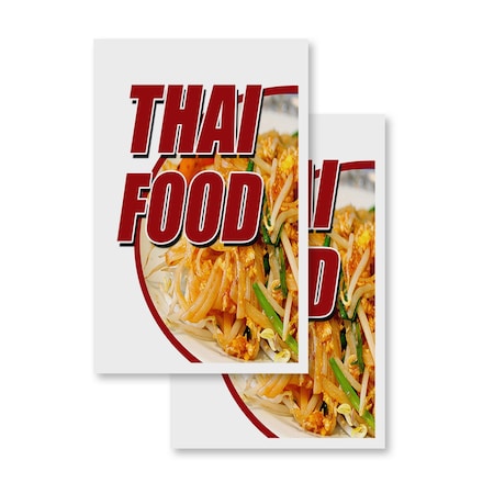 Signmission Thai Food, Vinyl Decals Only 24 Inch x 36 Inch, Vinyl Decal, 2PK DSB-2436-2PACK-Thai Food