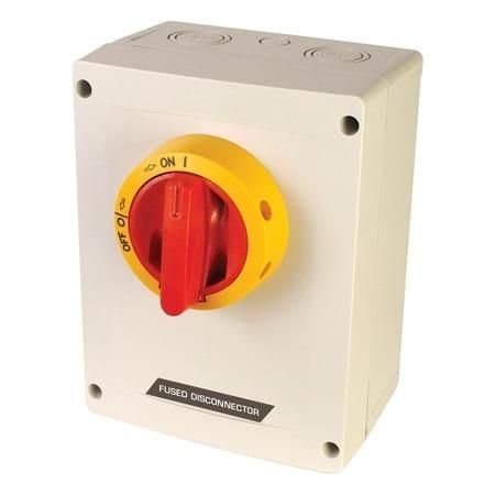 Omega Fused Disconnect Switch, 3-Pole, 600 Vac, 30 A, Polycarbonate, NEMA 4X, IP65, Black Lockable Handle AU-KKVM332