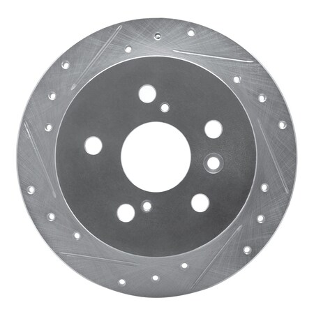 Dynamic Friction Co DFC Brake Rotor - Drilled and Slotted - Silver 631-76076L