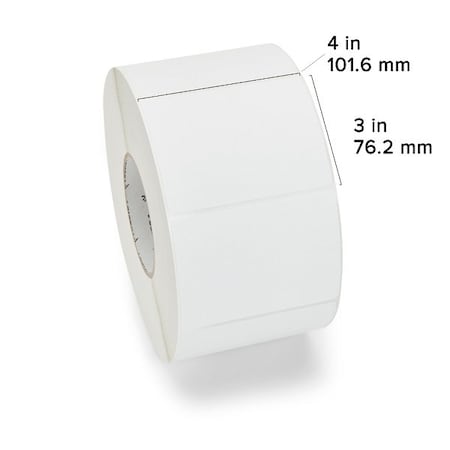 Zebra Zebra Direct Thermal Label, Paper, 4" x 3", Z-Perform 1000D, 3" Core, 2000 labels/Roll, 4PK 10000302