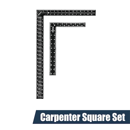 Powertec Carpenter Square Set, 16"x24" Framing Square & 8"x12" Square Ruler 80038
