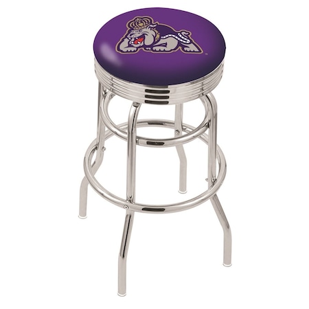 Holland Bar Stool Co 25" Chrome 2-Ring James Madison Swivel Bar Stool, Accent Ring L7C3C25JmsMad