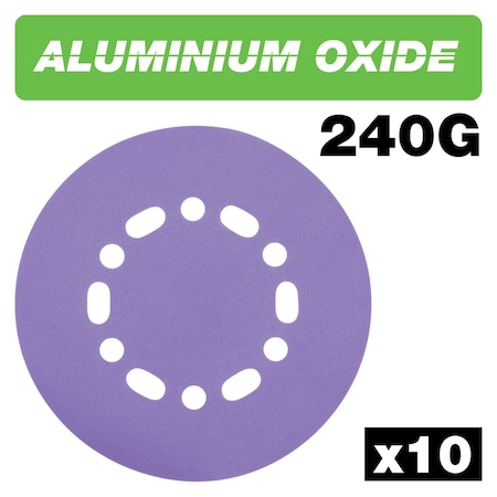 Trend Aluminum Oxide 6 Inch Random Orbit Sanding Discs, 240 Grit, Pack of 10, AB/150/240A, 10PK U*AB/150/240A