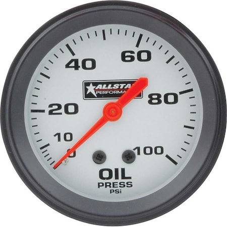Allstar Performance 2.63 in. 0-100 PSI Oil Pressure Gauge ALL80095