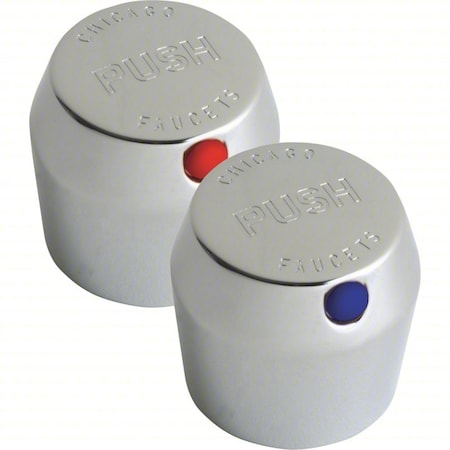Chicago Faucet PUSH BUTTON CAP HANDLE, PAIR 665-PRJKCP