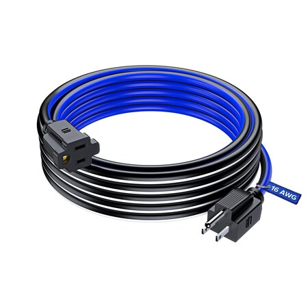 Maximm 25ft 16AWG SJTW Extension Cord, Black/White/Blue C-BK-WH-BL_PI-BK-25FT