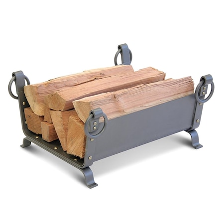 Back2Basics Greyson Wood Holder - Natural Iron with Brass Rivets BA1070935