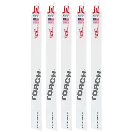 Milwaukee Tool 12" 24 TPI The Torch SAWZALL Blades (5 Pk) 48-00-5791