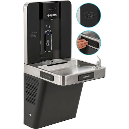 Global Industrial Refrigerated Drinking Fountain with Bottle Filler, Filtered 761218