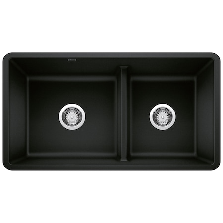 Blanco Precis Reversible 1-3/4 Low Divide, Coal Black 442925