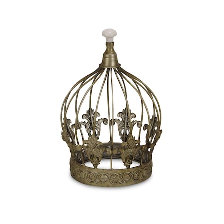 Homeroots 10" Bronze Metal Hand Painted Decorative Crown Tabletop Sculpture 399653