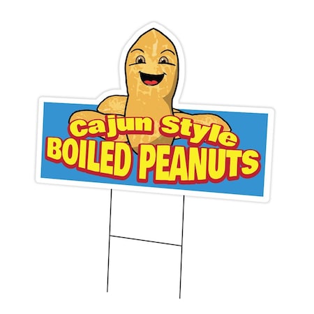 Signmission Cajun Style Boiled Peanuts Die Cut Yard & Stake outdoor plastic window, 1216 C-DC-1216-DS-Cajun Style Boiled Peanuts19