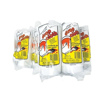 Grip Tight Tools Plastic Drop Cloth 9' x 12', 2 Mil DCL02