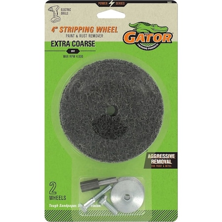 Gator 9485 Sanding Wheel, 4 in Dia, 60 Grit, Extra Coarse, Silicone Carbide Abrasive 9485GA