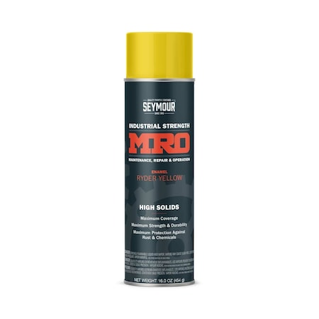 Seymour Midwest MRO Industrial High-Solids Spray Paint, Ryder Yellow, 16 oz 6201446-1