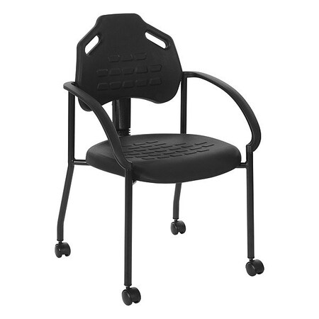 Office Star Products KH Office Chair, Black Seat, Black Back, 24 1/8 in W 22 1/8 in L Polyurethane Seat KH81392