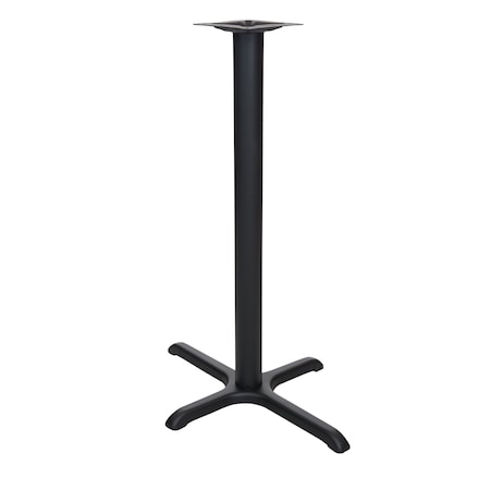 Bfm Seating Stamped Steel - 24 x 30 Cross Base - Bar Height - 3in Column - 7 7/8in Welded Top Plate STB-2430T