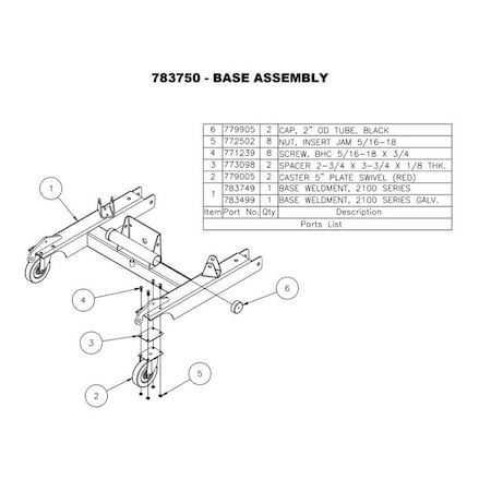 Sumner BASE WELDMENT, 2100 SERIES 783749