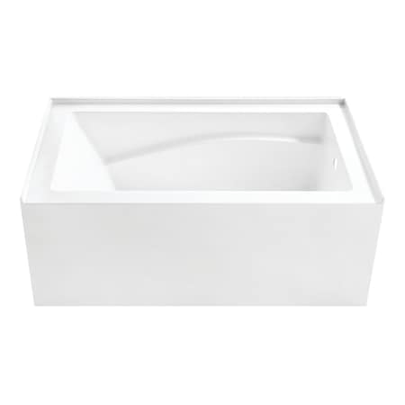 Kingston Brass 54" Acrylic Rectangular 3-Wall Alcove Tub, Right Hand Drain and Anti-Skid Surface, Glossy White VTAM5432R22D
