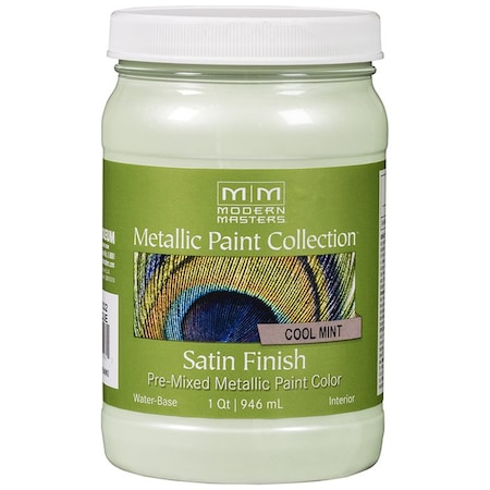Metallic Paint Collection Satin Qt Modern Masters ME793 Cool Mint Collection, Satin Water-Based Decorative ME79332