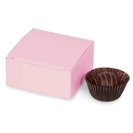 Nashville Wraps Pink Candy Truffle Boxes, 2-5/8x2-3/4x1-1/4, Holds 4, 50PK TC4P
