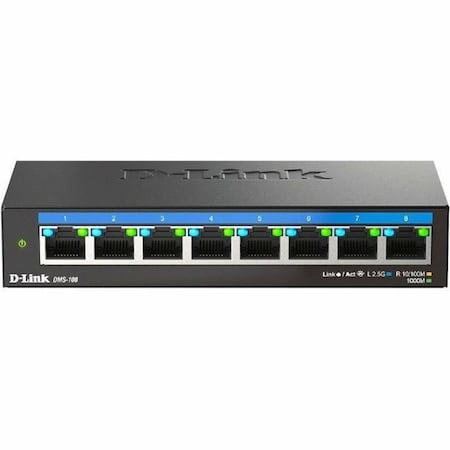 D-Link 8-PORT UNMANAGED MULTI-GIGABIT ETHERNET DESKTOP SWITCH DMS-108