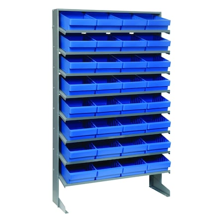 Quantum Storage Systems SINGLE SIDE PICK RACK W/32 BLUE BINS QPRS-701BL