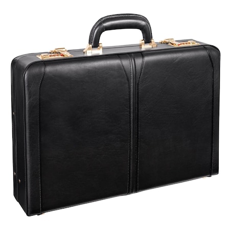 A1 Luggage Lawson - Black Leather Attache Case A1381006
