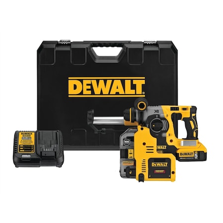Dewalt 20V MAX XR Rotary Hammer Kit + Dust Extractor, Cordless, 1", SDS DCH273P2DHO