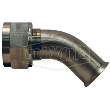 Dixon 45Deg Hose Elbow, 1-1/16-12 x 3/4 in, 37Deg Female SAE/JIC x Weld SFMF750-45