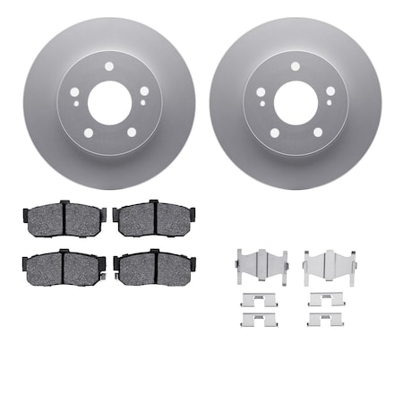 Dynamic Friction Co DFC GEOSPEC Coated Rotors with 5000 Brake Pads - Ceramic and Hardware 4512-67085