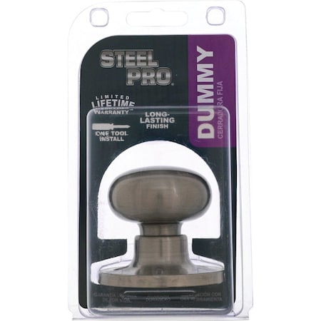 Steel Pro Brushed Nickel Dummy Door Knob TFX240B