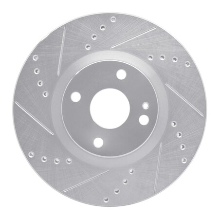 Dynamic Friction Co DFC Brake Rotor - Drilled and Slotted - Silver 631-80074L