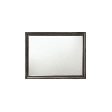 Homeroots 36" Gray Wood Framed Mounted Dresser Mirror 486426