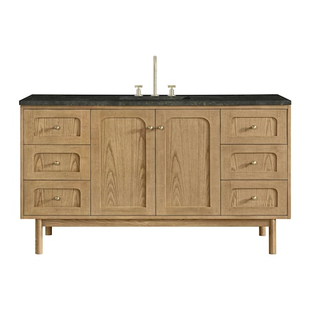 James Martin Vanities Laurent 60" Single Vanity, Light Natural Oak, w/ 3 CM Phantome Eclos Top 545-V60S-LNO-3PHT