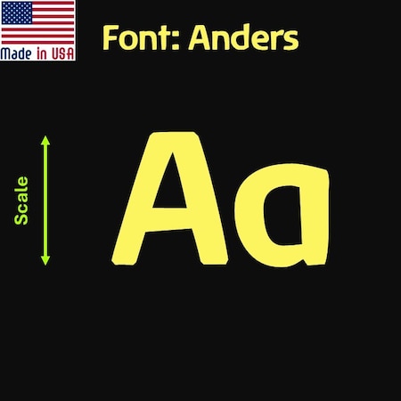 Aacc Self-Adhesive Vinyl Letter: a, Scale: 6 cm. Color: Yellow Font: Anders by AACC-Anders-la-Yellow-M6x1