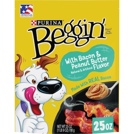 Purina Beggin Strips Bacon & Peanut Butter Flavor Chewy Dog Treat 25 Oz. 381103