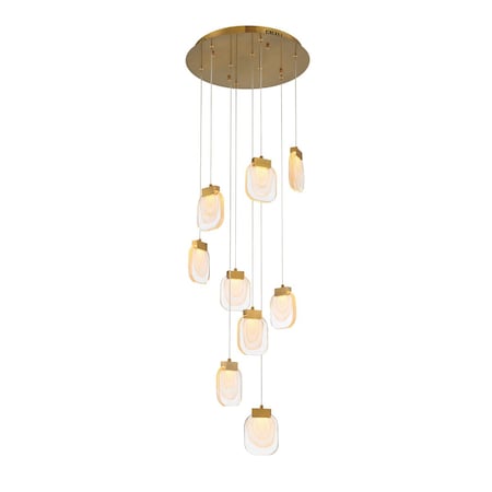 Eurofase Campisi Transitional Incandescent Chandelier, 8-Light, Clear Glass/Black 38043-017