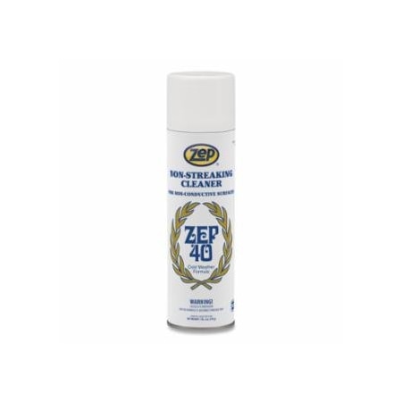 Zep Blue & Gold Zep 40 Non-Streaking Cleaner for Non-Conductive Surfaces, 18 oz, Aerosol Can, Alcohol Scent, 12PK 019-14401