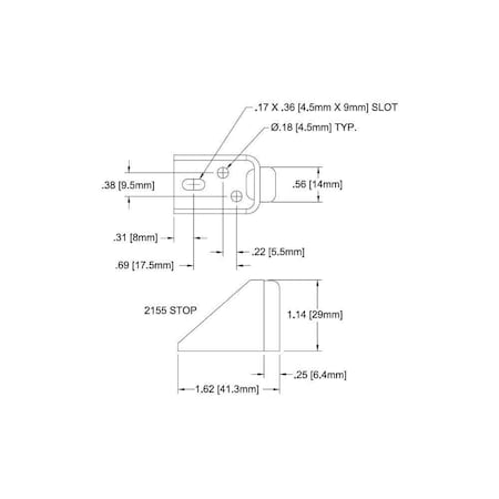 Le Johnson Door Stop For 3/4 in  Door W/ Screws 2155