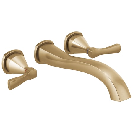 Delta Stryke Wall Mounted Tub Filler, 12.72 in, Lumicoat Champagne Bronze T5776-CZ-PR-WL