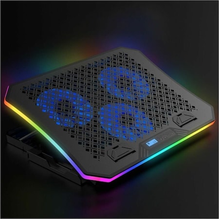 Aluratek Aluratek Ergonomic USB Laptop Cooling Pad with RGB Lights - Notebook Support - 3 Fan(s) - 1900 rpm ACPRGB01F