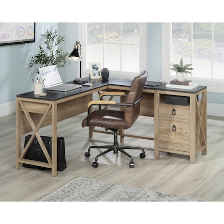 Sauder L Desk, 59.134 in D X 30 in H, 59.134 in W X Solid wood, Engineered wood 435643