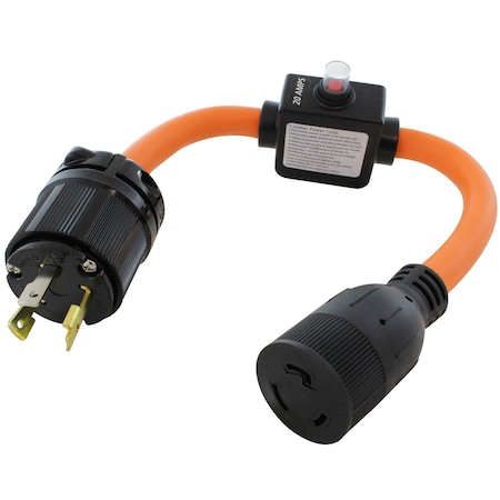 Ac Works L5-30P to L5-20R Adapter, 1.5 ft, 20A Breaker-Protected, Heavy-Duty STW L530ICBL520