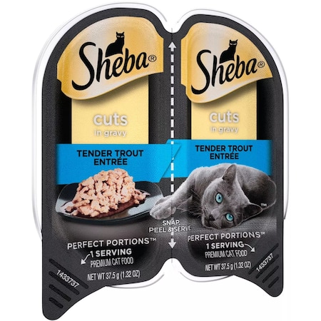 Sheba Perfect Portions Cuts in Gravy 2.6 Oz. Tender Trout Adult Wet Cat Food 798536
