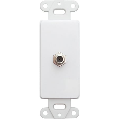 Cable Wholesale Decora Wall Plate Insert, White, F-pin Coaxial Coupler, F-Pin Female 301-1000
